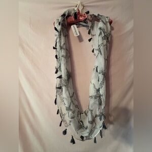 Chic Starfish Pattern Scarf with Tassels